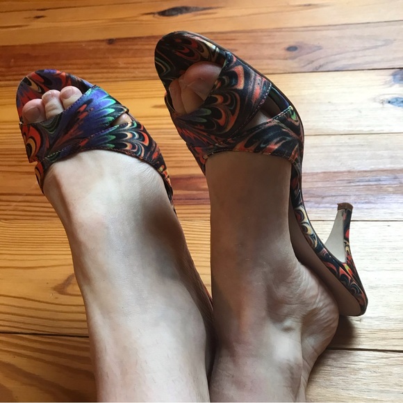 Sacha London Mulit-Colored Mules Heels, EUC, 8 - Picture 10 of 12